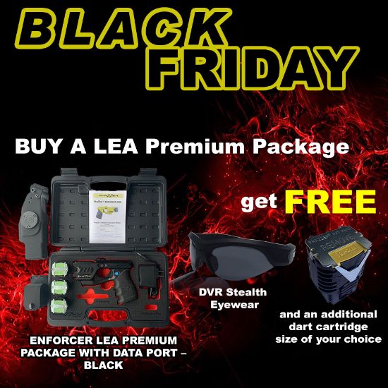 Picture of Black Friday - Buy a PhaZZer Enforcer LEA Premium Package W/Data Port - Black Get DVR Stealth Eyewear and an additional cartridge FREE